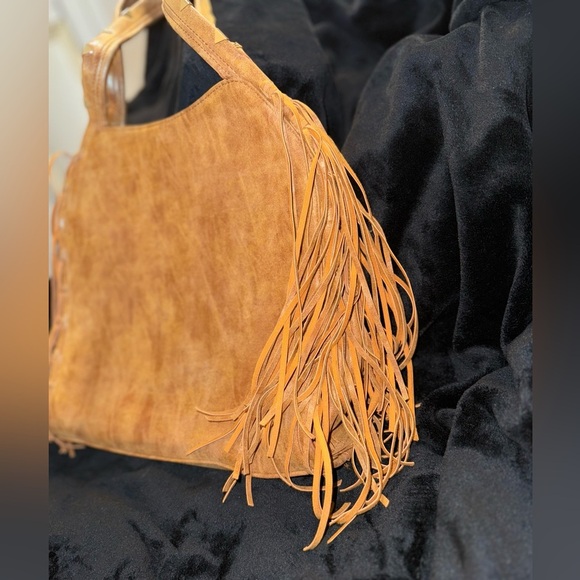 STEVEN-BY STEVE MADDEN GOLD STUD FRINGE HANDBAG - Picture 7 of 15